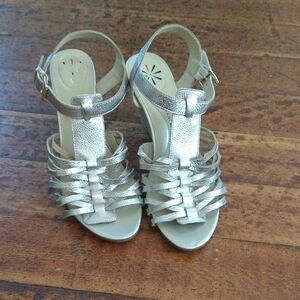 Isaac Mizrahi Silver Woven Wedge Sandals
